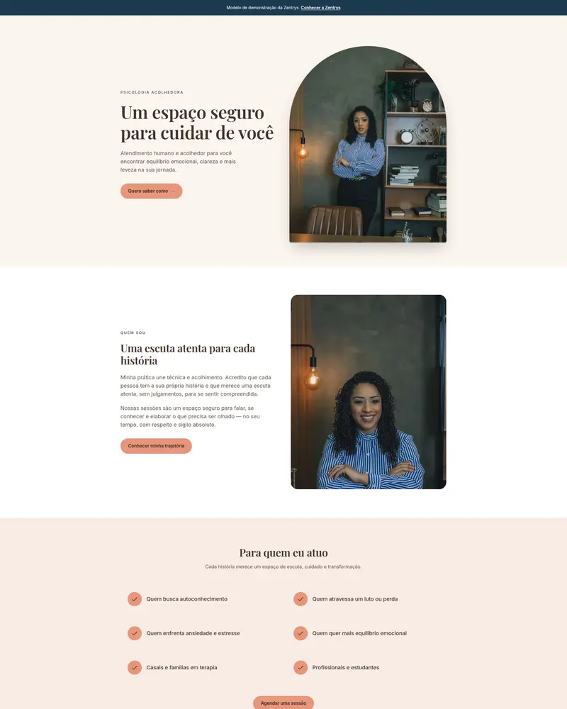 Prévia do template Psicologia — Modelo 1