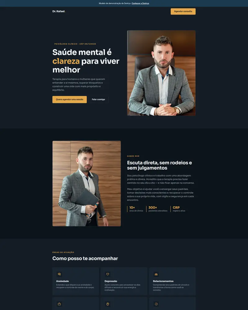 Prévia do template Psicologia — Modelo 3